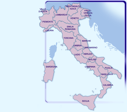 Carte d'Italie - Cliquez pour choisir la région